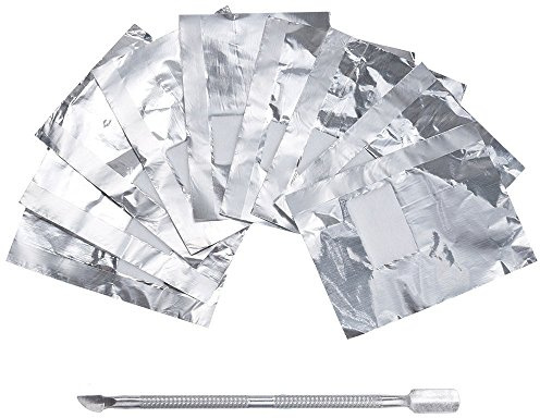 Lictin 200 Stück Polish Remover Wraps Pads und 1 Stück Nagelhaut Schieber, Hilfsmittel zum einfachen entfernen von UV-Lack oder Nagellack