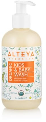 Alteya Bio Babywaschlotion und Shampoo 250ml – USDA Organic-zertifiziert Biologisch abbaubar Rein Natürlich Vegan Seife und Shampoo für Körper und Haare, Sanft und zart für besonders empfindliche Haut