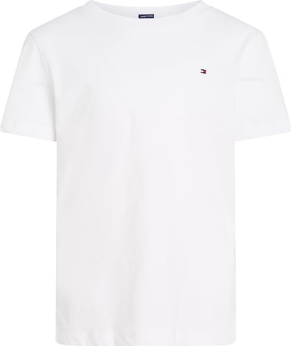 Tommy Hilfiger Bambino T-Shirt Maniche Corte Scollo Rotondo, Bianco (Bright White), 14 Anni