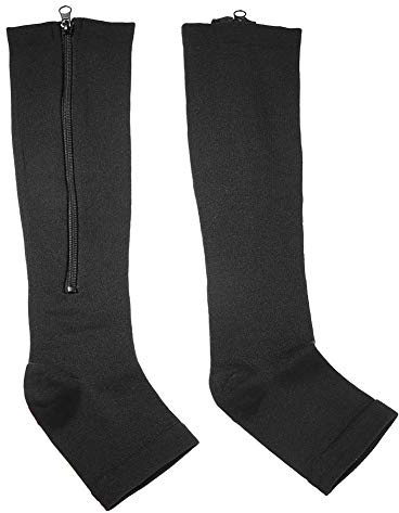 Kompressionssocken, Strümpfe Kompression Sportsocken Reliefsocken für Männer und Frauen, Sport, Laufen, Leistung, Durchblutung, Schmerzen der Schienbeine und Beine (L/XL Schwarz)