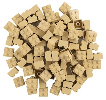 LEGO® Classic 3001 2x2 Steine Beige - 100 Stück Bausteine - Ideale Ergänzung für kreative LEGO® Projekte - Hochwertige Konstruktionssteine für Kinder und Erwachsene