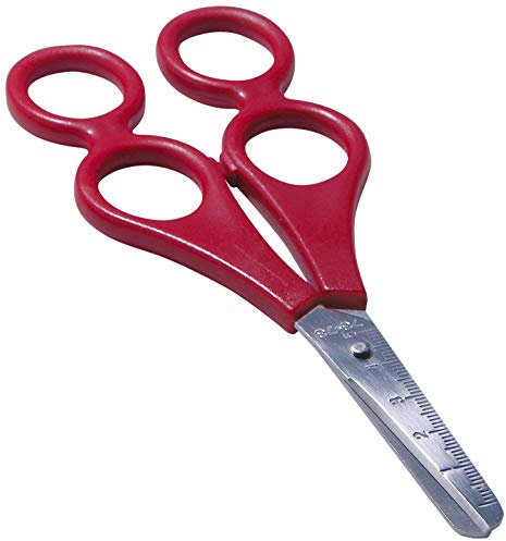 Wedo Therapeutenschere mit Doppelgriff, 17 cm Länge, 2 Kunststoff Griffaugen, abgerundete Blätter rostfrei, rot (6er Pack)