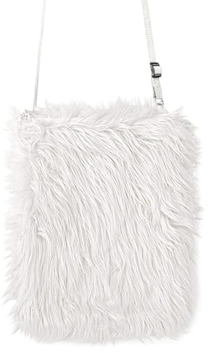 W WIDMANN MILANO Party Fashion - Plüsch Handtasche mit Felloptik | Accessoire für 80er Jahre Kostüme, Festival Outfits, Karneval, Retro Mottoparty