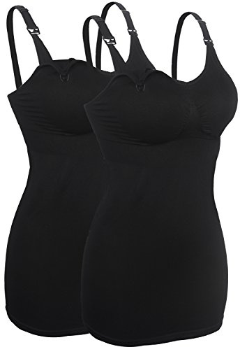 iloveSIA 2X Débardeurs d'allaitement sans Armatures Noir Lactation maternité Cami Gilet 2XL
