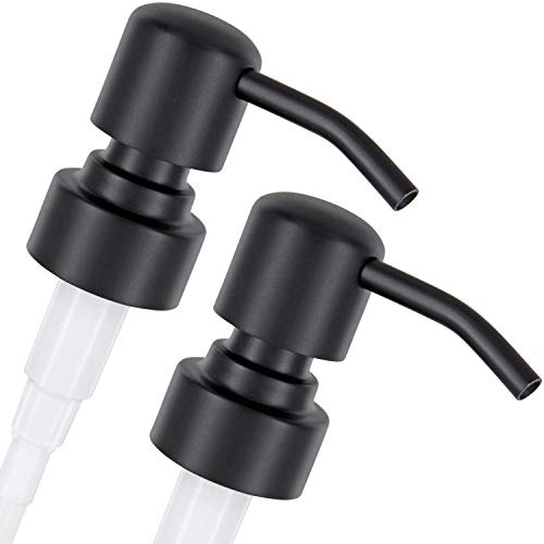 ALTGLAS Pompa del Dispenser di Sapone 'Zagreb' in Acciaio Inox per Dosatore | Nero • 2 Pezzi Pompa di Ricambio con Filettatura da 27-28 mm • Dispenser di Sapone Upcycling da Bottiglie Usate