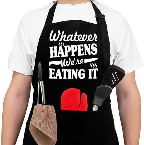 NEWELEVEN Valentines Gifts For Men - Aprons For Men With Pockets - Funny Gifts For Him - BBQ Kitchen Chef Apron