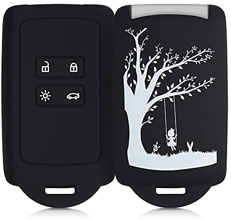 kwmobile Custodia Compatibile con Renault con 4 tasti Smart Key (solo Keyless Go) - Cover Chiavi Auto Protezione Copri Telecomando - Copri Chiave Silicone Altalena Sull'Albero