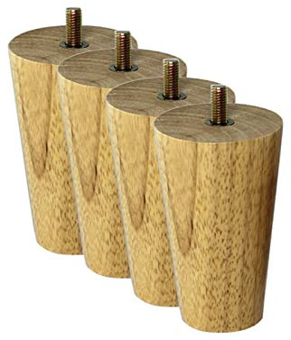 100% Natural Oak Furniture Leg Smooth Solid Wood Leg Sofa Leg,4 Pcs Tapered Coffee Table Legs,Height Optional(6-70cm),High Hardness Tv Cabinet Feet (15cm/5.9in,M10)