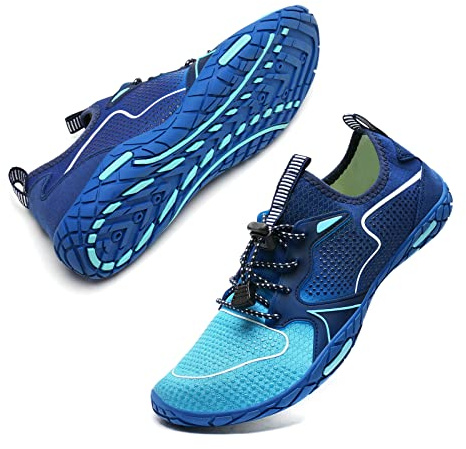 WateLves Badeschuhe Herren Damen Barfußschuhe Wasserschuhe Schwimmschuhe Strandschuhe für Surfen,Tauchen,Bootfahren,Gymnastik Fitness (Blau, 45EU)