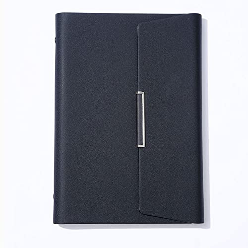 TopHomer A5 Leder Ringbuch, 6 Runde Ringe Nachfüllbar Notebook Binder, mehrere Taschen zum Aufbewahren von Karten, 100 Blatt Papier