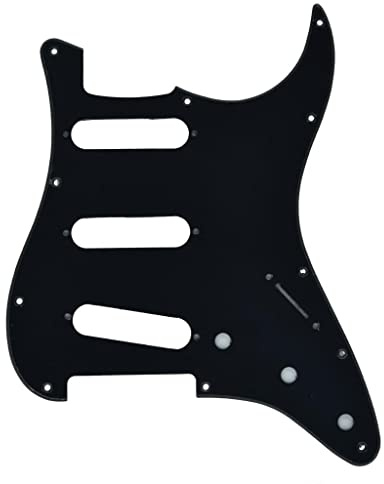 Dopro Vintage 62 Strat ST SSS enkel spole pickups gitarr pickguard repplatta med skruvar för American Fender 62 Stratocaster 11 hål svart 1 lager