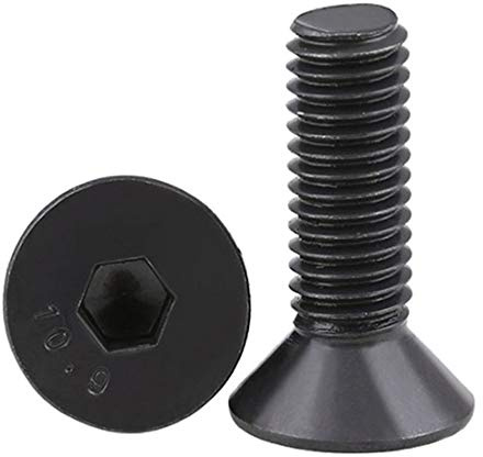 MewuDecor 5/16-18 x 1 Flat Head Socket Cap Screws Countersunk Bolts Countersunk Bolts, Alloy Steel Grade 10.9, Fully Threaded, Black Oxide, 15 PCS