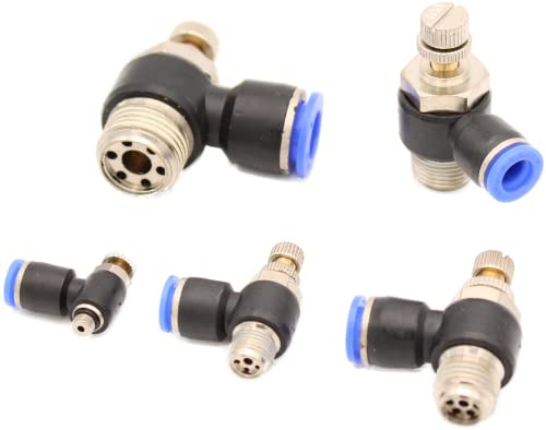 Pneumatik Abluftdrossel/Drosselrückschlagventil M5 1/8 1/4 3/8 1/2 4-12 mm IQS Schlauchanschluss (3/8 - 6mm)