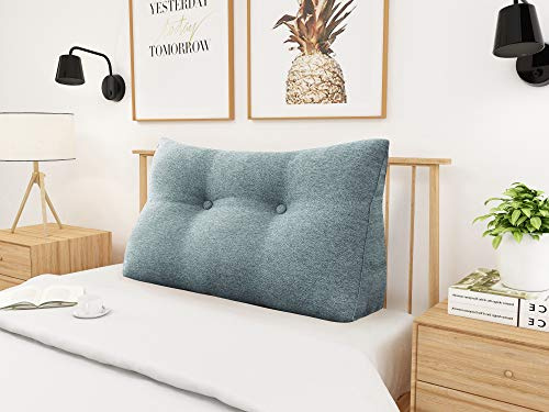 Johnear Rückenkissen als Bettkopfteil Rückenkissen Bett Dreieckiges Lesekissen Rückenlehnkissen Lendenkissen Bücherkissen Kopfenden Stützkissen für Bett Sofa (Grau, 80×20×50cm)