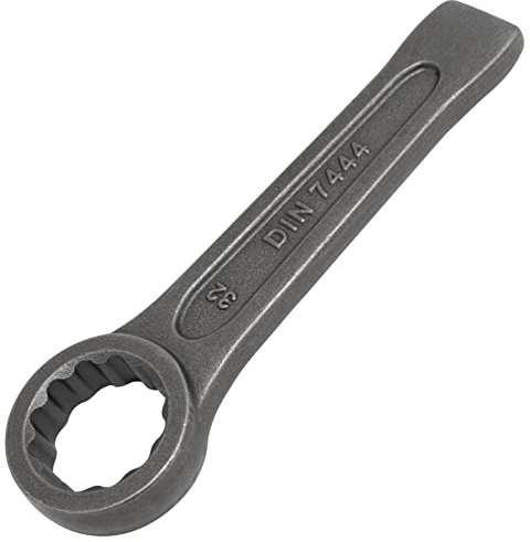 AERZETIX - C64801 - Clé polygonale à frapper 32x190 mm - DIN 7444 - anneau/oeil 12 pans - en acier CR-V - couleur argent - charge lourde serrage assemblage desserage mécanique écrou boulon