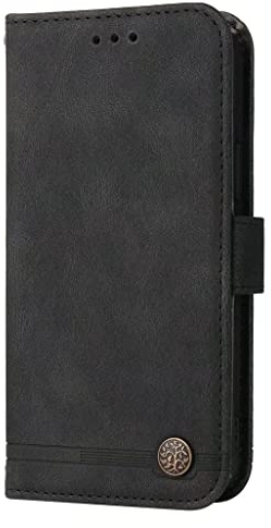 HAOYE Hülle für Honor Magic 5 Pro (Magic5 Pro) Hülle, Handyhülle Flip Case Brieftasche Schutzhülle, Premium Leder mit Ständer Funktion/Kartenfach/Magnetic Snap Cover, Schwarz
