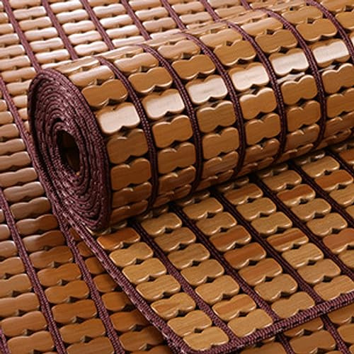 MZZHEDIE Cuscino di Seduta Fresco di bambù,Cuscino del Sofà della Stuoia di bambù,Materassino Estivo in bambù,Stuoia per Dormire Estiva,Tappetino in bambù Mahjong Carbonizzato (60×60cm/23.6×23.6in)