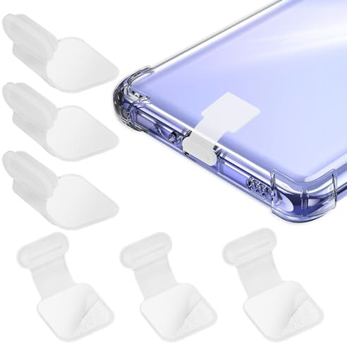 Cobee Type C Port Dust Plugs, USB C Dust Cover Caps Phone Anti-Dust | Type-C Charging Port Plug Silicone Dust Protectors, Removable Adhesive Compatible with Laptop Smartphones(6pcs, Transparent)