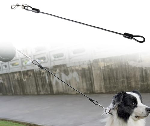 Wasserdicht Nicht Kaubar Hundeleine Kette Aus Metall 48 Cm/19 Zoll Hundekette Leine Bissfest Hundeleine Chew Proof Tie-Out Leinen Für Hunde Für Hunde, Für Kleine, Mittlere, Große (Schwarz)