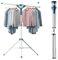 REFORUNG Séchoir à Linge Pliable 110-180cm Étendoir à Linge sur Trépied, Seche Linge en Acier Inoxydable avec 4 Bras, Séchage Vêtement Rabattable Support Linge sur Pied, pour Intérieur et Extérieur