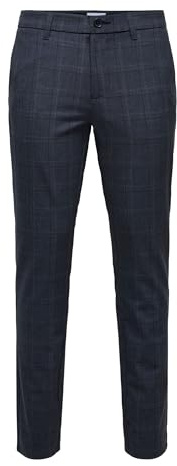 ONLY & SONS chinobyxor för män, Klänning blues/check:-, 32W x 30L