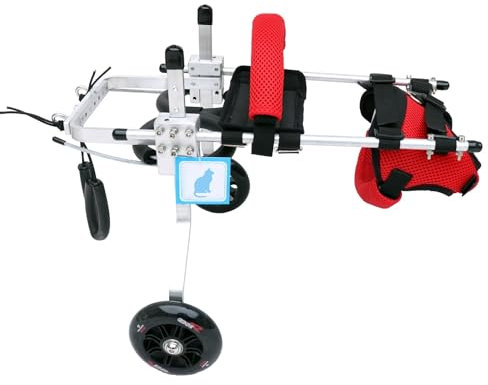 Hunderollstuhl Katzenrollstuhl mit Hinterbeinen und 2 Hinterrädern, Einfach zu Montierender Kätzchen-Rehabilitationswagen mit Geringem Gewicht, Transportwagen für Verletzte Hunde ( Size : Size M )