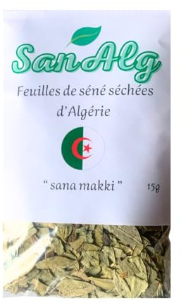 Feuilles de sénée séchées d'Algérie, Sanalg, feuilles de sana makki, traite la constipation et relance le transit, laxatif naturel, meilleur purgatif