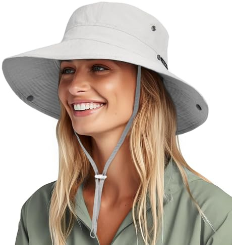 FURTALK Sun Hat for Women Men UV Protection Safari Hat Women Summer Wide Brim Packable UPF50+ Hiking Fishing Cowboy Style