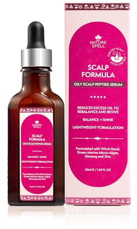 Nature Spell Oily Scalp Serum, Balancing and Clarifying, Lightweight Formula for Scalp and Roots, with Witch Hazel, Ginseng & Zinc, Vegan, 50ml