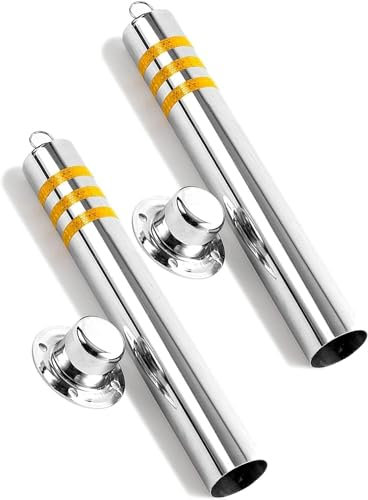 ELzEy Parkplatzsperre Abschließbarer Parkplatzpoller, 2er-Pack, Sicherheitspollerpfosten aus Edelstahl for den Parkplatz zu Hause in der Garage für Autoparkplätze(800x89mm-2pcs)