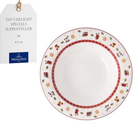 Villeroy & Boch – Toy's Delight Specials plato hondo, plato sopero para sopa, ensaladas, pasta o nudels, porcelana, vajilla navideña, 23 cm Ø, apto para lavavajillas y microondas