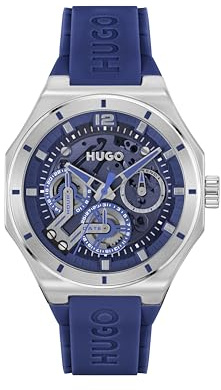 HUGO Multi Zifferblatt Quarz Uhr für Herren Kollektion #Grail Skeleton mit Silikon- oder Edelstahlarmband