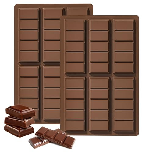 ZUUKOO LIGHT 2 Stück Schokoladenformen Schokoladenform aus Silikon Schokoladentafel Form Silikonform Braun Schokolade Formen Form für Milchschokolade Bar Silikonformen Silikon dick Candy Bar Formen