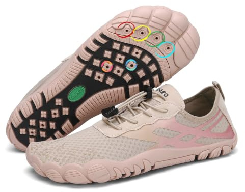 SAGUARO Chaussures Aquatiques Femmes Hommes Séchage Rapide Barefoot Chaussure de Plage deau pour Mer Piscine Surf Nautiques Riviere Baignade Kaki,GR.36