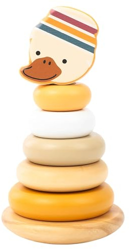 Sterntaler Stapelturm Edda - Fördert Motorik und Sortierfähigkeiten - Aus FSC®-zertifiziertem Holz - Nachhaltiges Baby- und Kleinkindspielzeug - Stärkt kreatives Denken und Problemlösungsfähigkeiten