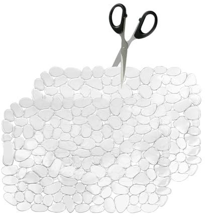 2 Pcs 40x30cm Cuttable Sink Protector & Draining Board Soft PVC Non-Slip, Fast Drain Scratch Proof for Ceramic