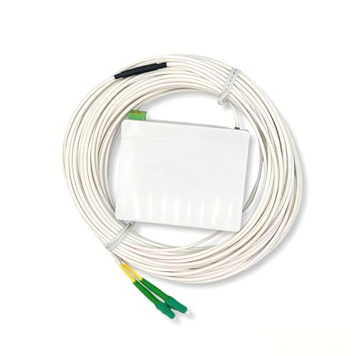Elfcam - 20m FTTH KIT Câble à Fibre Optique LC/APC Monomode Duplex Equipé d'une PTO, Rallonge Utilisée pour Déplacer le Boîtier Fibre, 20 Mètres