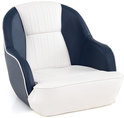 COSTWAY Captain Bucket Seat, Pontoon Boat Chair with Thickened Sponge Padding, Boat Captain Chair for Fishing Boats, Sightseeing Boats, Speedboat & Canoe