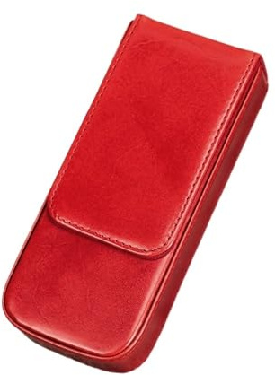 AHIOJEGX Stifteetui Leder 3 Slots Abnehmbare Stift Tray Halter Bleistift Fall Männer Frau Mädchen Büro Schule Tasche(Red)