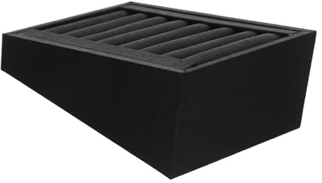 GLEAVI PU Organizer Vassoio Espositivo per PU con Scomparti Multipli Supporto per Gioielli da Esposizione con Fessure per Organizer Fiere e Negozi Colore Nero
