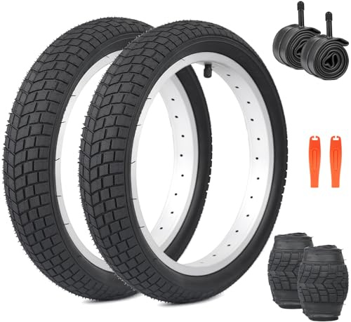 ZUKKA 2-pack vikbara 14 tums barncykeldäck 14 x 2,125 kappa 57–254 plus 2-pack 14 tums slang AV35 mm ventil kompatibel racercyklar stadscyklar 14 x 2,125 cykeldäck och slang