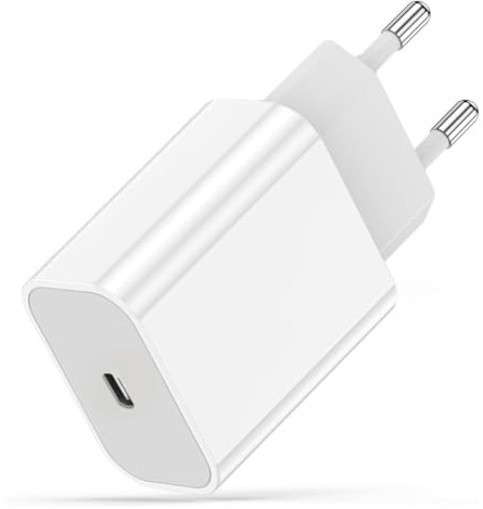 Cargador Carga Rapida para iPhone, 25W Cargador USB C, Enchufe USB C 25W para iPhone 17/17 Pro/17 Pro Max/16 15 14 13 12 11, iPad, USBC Carga Rapido Tipo C Cabezal Adaptador Pared