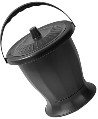 VALICLUD Pot de Chambre Portable pour Adulte Plastique PP Urinoir Réutilisable et Résistant Toilette Camping Pratique pour Personnes Âgées et Handicapées Seau Hygiénique Noir avec Anneau
