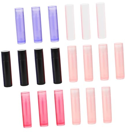 WEKADRIN 50 Stück Lippenstiftbehälter Klein Tragbar Kunststoff Selbstgemacht Lippenpflegestift Hülse Kompakt Bunt Mit Kappe Zur Nachfüllung