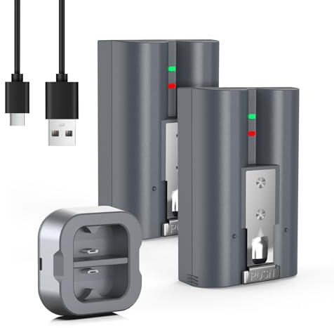 2026 New 2-Pack Quick Release Battery and Charging Station for Ring, Replacement Batteries for Video Doorbell 2/3/4/3 Plus, Stick Up Cam Battery (2nd & 3rd Gen) and Spotlight Cam (3.65V 6200mAh)