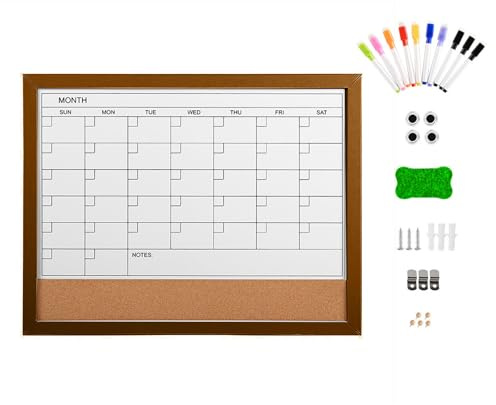 Pizarra de combinación borrable montada en la pared con pizarra blanca y panel de notas de corcho natural borrado en seco