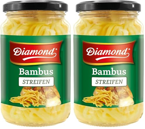 DIAMOND Tiras de bambú, vegetal asiático en conserva, adecuado para platos wok, bajo en carbohidratos - 6 x 330 g (Paquete de 2)