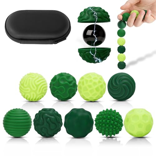 Ainiv 9 st silikon magnetiska bollar mot stress, tyst stressboll, skrivbord, magnetiska kulor, sensoriska leksaker för att lindra ångest, grön liten