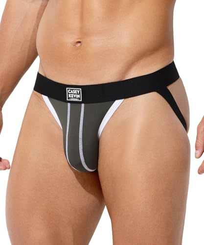 Casey Kevin Jockstrap herr string tanga män andas sportunderkläder jockstrap sport suspensorium kalsonger, A5 militärgrön, M