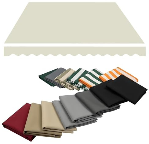 Tende Da Sole A Bracci Estensibili Per Balcone Esterno Patio Telo Di Ricambio Per Tenda Da Sole Retrattile Tessuto Di Ricambio Impermeabile Antistrappo(Beige,400x300cm)